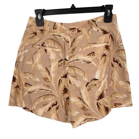 L'Agence shorts Vittoria palm leaf print pleated linen size 4 - Picture 3 of 4